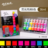 MontMart-Tinta Acrílica Fluorescente Metálica, Pintura de Parede DIY, Criação de Sapatos, Tinta para Tecido, Conjunto 8 Cores, 18ml, 36ml