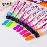 MontMart-Tinta Acrílica Fluorescente Metálica, Pintura de Parede DIY, Criação de Sapatos, Tinta para Tecido, Conjunto 8 Cores, 18ml, 36ml