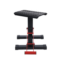 Motocicleta Repair Lift Stand Stool Seat, hidráulico Estacionamento Stool, manutenção Rack, Universal