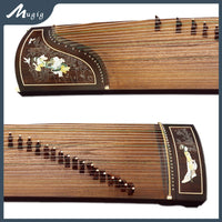 Mugig Guzheng Sandalwood Paulownia Acient Girl Pattern Inlay 21 Strings Guzheng Black Sandalwood 163cm Full Accessories