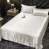 AOOKMIYA Mulberry Silk Bedding Bed Sheet Duvet Cover Fitted Full Bedspreads Sets Double-sided Four-piece Set  Satin Summer Bedroom Linens