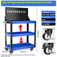 Multi-Function Mobile Tool Carrinhos, Caixa de Ferramentas do carro, Gabinete Organizador, Suporte, Garagem Workbench, Racks, Acessórios, 3-Layer