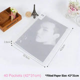 Multi Pocket A3 Folder Paper Organizer Booklet Transparent PVC Bag Display Book For A3 Paper