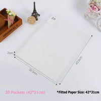 Multi Pocket A3 Folder Paper Organizer Booklet Transparent PVC Bag Display Book For A3 Paper