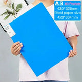 Multi Pocket A3 Folder Paper Organizer Booklet Transparent PVC Bag Display Book For A3 Paper