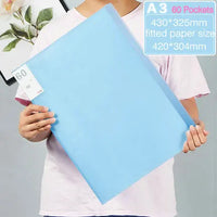 Multi Pocket A3 Folder Paper Organizer Booklet Transparent PVC Bag Display Book For A3 Paper