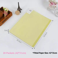 Multi Pocket A3 Folder Paper Organizer Booklet Transparent PVC Bag Display Book For A3 Paper