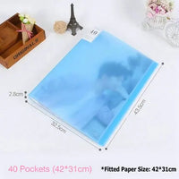 Multi Pocket A3 Folder Paper Organizer Booklet Transparent PVC Bag Display Book For A3 Paper