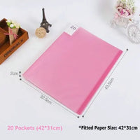 Multi Pocket A3 Folder Paper Organizer Booklet Transparent PVC Bag Display Book For A3 Paper