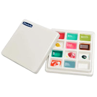 Multifuncional Art Paint Box, Paleta Aquarela com Tampa, Suprimentos de Pintura Cerâmica, Fácil de Limpar, 12 20 Grid