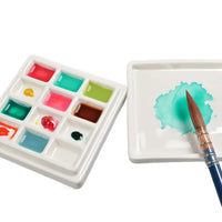 Multifuncional Art Paint Box, Paleta Aquarela com Tampa, Suprimentos de Pintura Cerâmica, Fácil de Limpar, 12 20 Grid