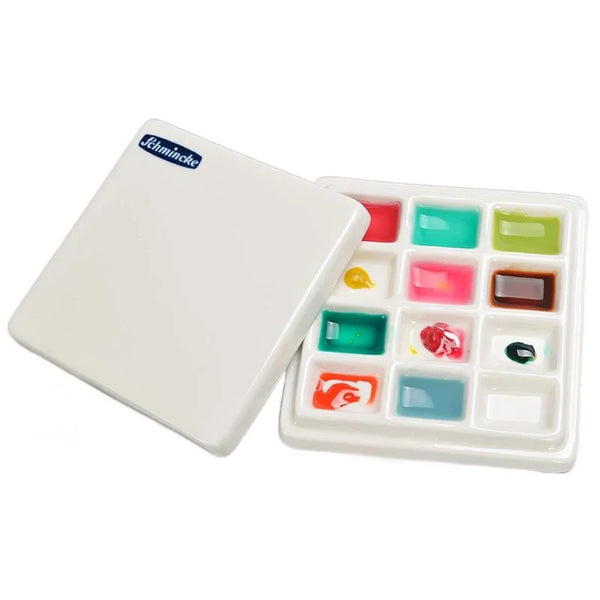 Multifuncional Art Paint Box, Paleta Aquarela com Tampa, Suprimentos de Pintura Cerâmica, Fácil de Limpar, 12 20 Grid