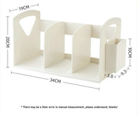 Multifuncional Color Plastic Book Stand Holder, Study Desk Organizer, Book Stopper Drawer, Frete Grátis