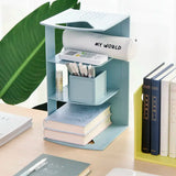 Multifuncional Color Plastic Book Stand Holder, Study Desk Organizer, Book Stopper Drawer, Frete Grátis