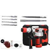 Multifuncional Rotary Hammer Impact Drill Set, picareta elétrica à mão para concreto Metal Stone