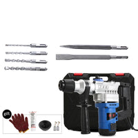 Multifuncional Rotary Hammer Impact Drill Set, picareta elétrica à mão para concreto Metal Stone