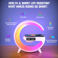 Multifunction Wireless Charger Pad Stand Speaker TF RGB Night Light 15W Fast Charging Station for iPhone Samsung Xiaomi Huawei