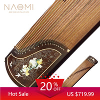 NAOMI 21 Strings Guzheng Black Sandalwood 163cm Paulownia Wood Soundboard Handcraft Smooth Touch Feeling With Full Accessories