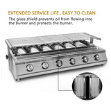 NG/LPG BBQ Grill 6 Infrared Burners Smokeless Stainless Steel Roast Stove With Covers Outdoor Grill for BBQ Cookware