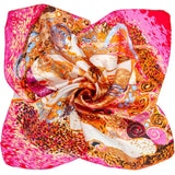 Natural Silk Scarf Women Bandana Female Painting Hair Scarf for Women Cafe Terrace at Night Wholesale Women's Art Square Scarf