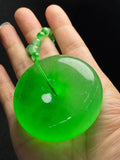 AOOKMIYA Natural jade Perfect ice jade carved AA Peace pendant and necklace
