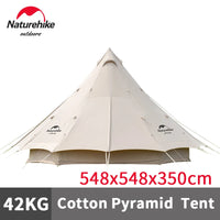 Naturehike 3-4 Persons Pyramid Camping Tent 20m² Large Spaces Luxury Tent Extended Foyer Cotton Tent Brighten 20 Outdoor Travel