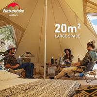 Naturehike 3-4 Persons Pyramid Camping Tent 20m² Large Spaces Luxury Tent Extended Foyer Cotton Tent Brighten 20 Outdoor Travel