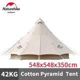 Naturehike 3-4 Persons Pyramid Camping Tent 20m² Large Spaces Luxury Tent Extended Foyer Cotton Tent Brighten 20 Outdoor Travel