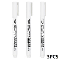 New 1/2/3PCS Waterproof Metal Marker Permanent White Paint Pen Washing Art Painting Graffiti Pens Fabric Wood Leather Marker1MM