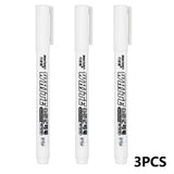 New 1/2/3PCS Waterproof Metal Marker Permanent White Paint Pen Washing Art Painting Graffiti Pens Fabric Wood Leather Marker1MM