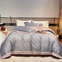 New 1000TC Egyptian Cotton Comforter Bedding Set Queen King size Bed sheet Pillow Cover 4pcs Embroidery Quilt cover