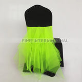 New Arrival 100PCS Free Shipping Spandex Lycra Chair Band With TuTu Sash Wedding Decoration