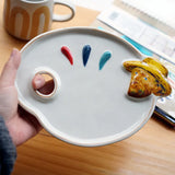 AOOKMIYA New Ceramic Palette Watercolor Gouache Special Palette Easy To Clean Porcelain Plate Paint Plate Painting Art Supplies