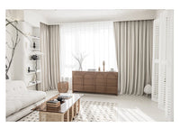 New Light Luxury Silk Flannelette White Milk Tea Cream White Nordic Bedroom Curtain Living Room