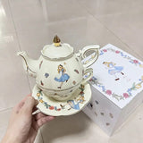 New Product Mother and Child Pot Cute Rabbit Ceramic Coffee Cup and Plate Set Tea Pot Premium Gold Painting Craft