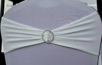 New Spandex Ivory Chair Bands With Diamond Buckle/Chair Cover Sash/Chair Band In Chair Cover For Wedding Events Decoration