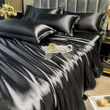 AOOKMIYA Nordic Mulberry Silk Bedding Set with Duvet Cover Bed Sheet Pillowcase Luxury Couple Single Double Summer 1/2 People Bedsheet