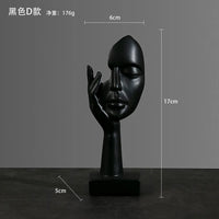 Nordic Statue Abstract Resin Desktop Miniature Ornaments Sculpture Figurines Face Character Art Crafts Office Home Decoration