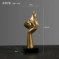 Nordic Statue Abstract Resin Desktop Miniature Ornaments Sculpture Figurines Face Character Art Crafts Office Home Decoration