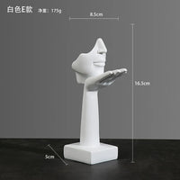 Nordic Statue Abstract Resin Desktop Miniature Ornaments Sculpture Figurines Face Character Art Crafts Office Home Decoration