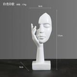 Nordic Statue Abstract Resin Desktop Miniature Ornaments Sculpture Figurines Face Character Art Crafts Office Home Decoration