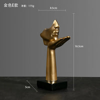 Nordic Statue Abstract Resin Desktop Miniature Ornaments Sculpture Figurines Face Character Art Crafts Office Home Decoration