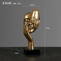 Nordic Statue Abstract Resin Desktop Miniature Ornaments Sculpture Figurines Face Character Art Crafts Office Home Decoration