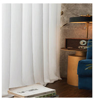 Nordic simple white bubble curtain yarn living room shading balcony thickened white tulle Translucent curtain custom tulle