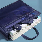 Nylon Mesh Zipper Pouch, Saco de arquivo portátil, A3 Document Storage Bag, Grande A3 Art Bag, Saco Tutorial do Estudante para a Escola