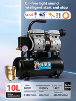 O compressor de ar industrial pequeno, óleo livra, silencioso, de alta pressão, bomba do Woodworking, 10L