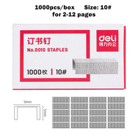 Office Staples Stainless Binding Staple Set 24/6 1000pcs Stapler Supplier Steel For Stationery 10# School Binder Deli