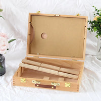 AOOKMIYA Oil Paint Suitcase Artist Wooden Table Box Easel Painting Box Portable Desktop Sketch Painting Hardware Art Supplies Gift Kids