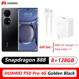 Original HUAWEI P50 Pro 4G  6.6‘’ OLED Curved FHD+2700x1228 Screen HarmonyOS 2 Octa Core up to 66W SuperCharge 50MP Main Camera