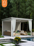 AOOKMIYA Outdoor Aluminum Alloy Pavilion Sunshade Canopy Electric Louver Sunshine Room Customizable